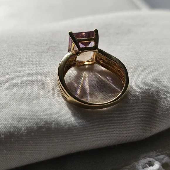 Vintage UTC Ametrine Emerald Cut Ring 925 Sterling Gold Vermeil Statement - Picture 3 of 6